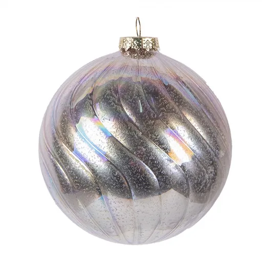 Pastelově růžová skleněná ozdoba koule - Ø 10*10 cm Clayre & Eef