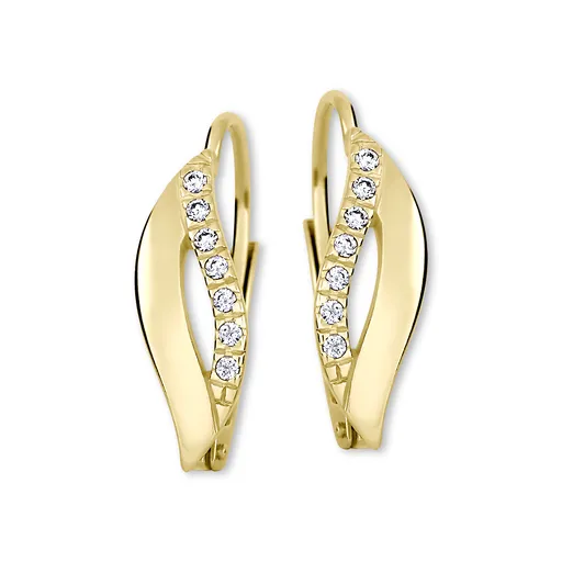 Soliter Elegantní zlaté náušnice s krystaly 239 001 00552