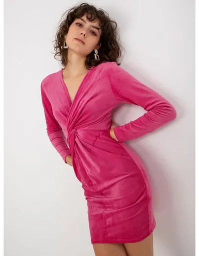 Dámské šaty RUE PARIS tmavě růžové