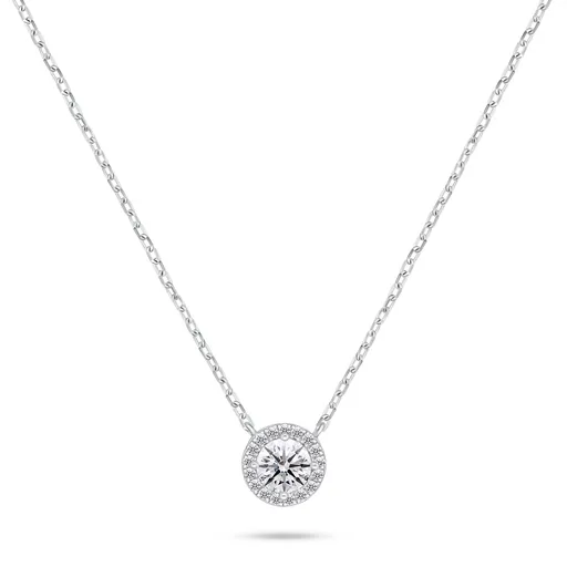 Brilio Silver Třpytivý stříbrný náhrdelník se zirkony NCL136W
