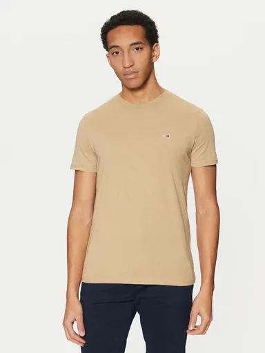 Tommy Jeans pánské béžové tričko DM0DM20363 M