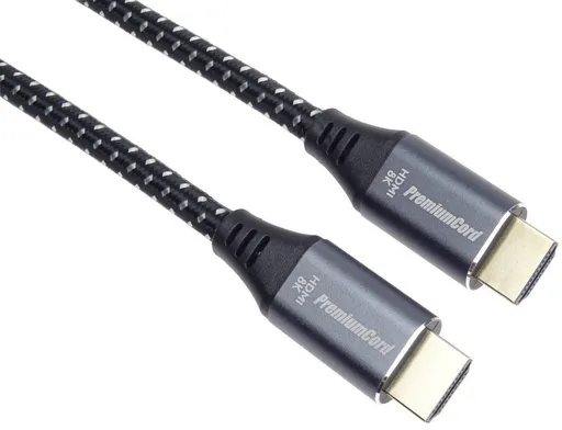 PREMIUMCORD Kabel HDMI 2.1 High Speed + Ethernet kabel 8K@60Hz, zlacené konektory, 2m