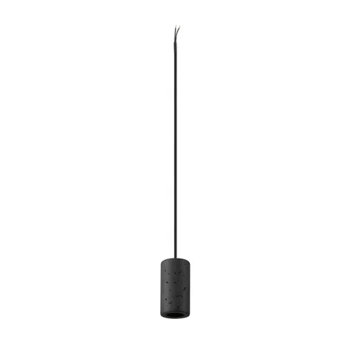 BIG WHITE (SLV) FITU PD E27, kámen, závěsné svítidlo, délka závěsu 500 cm, otevřená koncovka kabelu, 1 x max. 15 W, černá 1010417