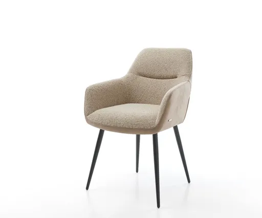 Jídelní židle Pejo-Flex mix materiálů béžová podnož zúžená