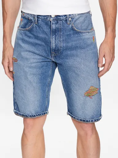 Pepe Jeans pánské modré džínové šortky PM801021000 34