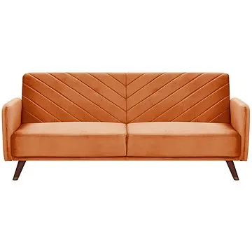 Sametová rozkládací BELIANI oranžová SENJA (beliani_236217)