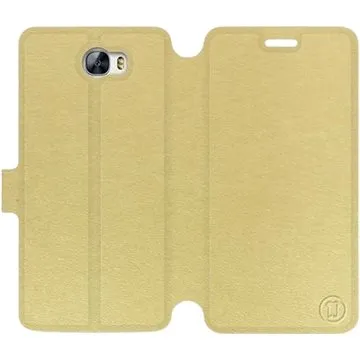Flip pouzdro na mobil Huawei Y5 II v provedení  Gold&Gray s šedým vnitřkem (5903226013500)