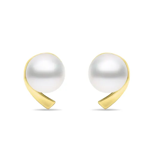 Brilio Silver Minimalistické pozlacené náušnice s pravými perlami EA595Y