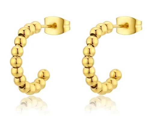 S'Agapõ Kruhové náušnice z pozlacené oceli Chunky SHK38