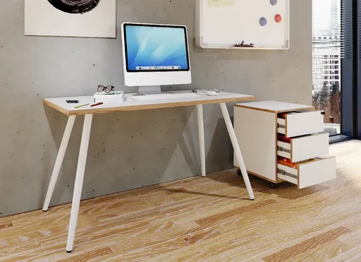 VCM psací stůl „Salia“ 138x50 WH, bílý