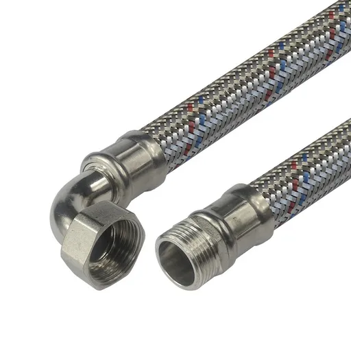 Mereo CR603GN Hadice připojovací nerez 24x34, MxF, 1x1 s kolínkem, 80 cm