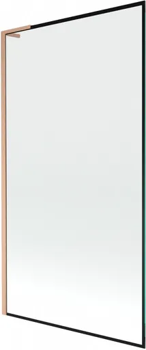 MEXEN/S Next L vanová zástěna FIX 100 x 150, černá vzor,  měď kartáčovaná 895-100-000-03-70-65