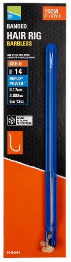 Preston innovations návazec kkh-b banded hair rig 15 cm 8 ks - velikost háčku 14