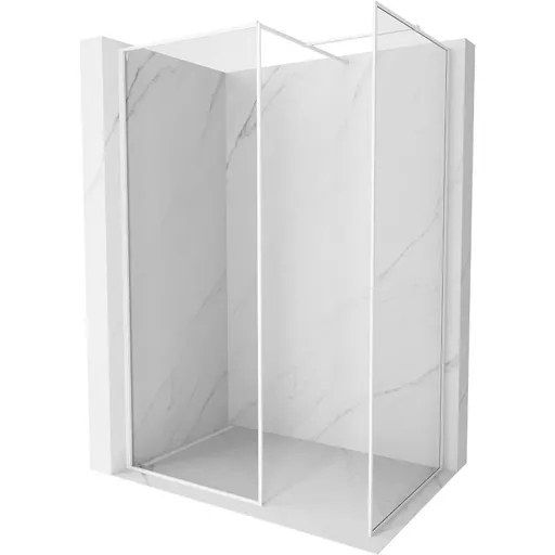 MEXEN/S Kioto-F Sprchová zástěna WALK-IN s rámem 180 x 105, transparent 8 mm, bílá 800-180-202-04-20-105