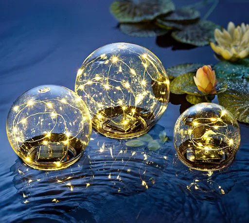 Solární plovoucí koule Brillar, sada 3 ks