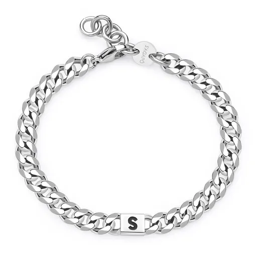 S'Agapõ Pánský ocelový náramek s písmenem S Monogram SMG28