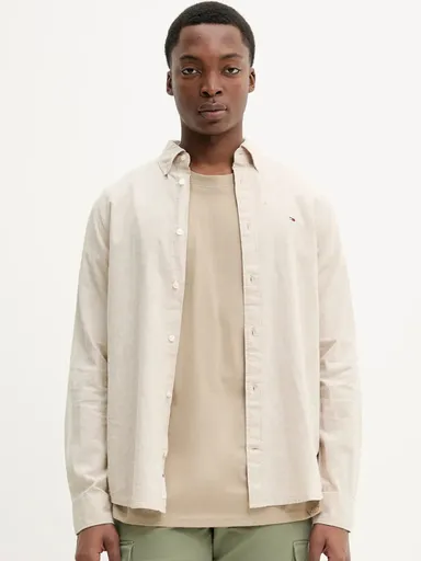 Tommy Jeans pánská béžová košile DM0DM20875 XL