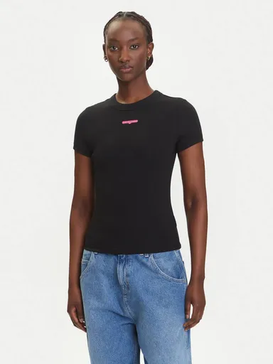 Tommy Jeans dámské černé tričko DW0DW21402 XL