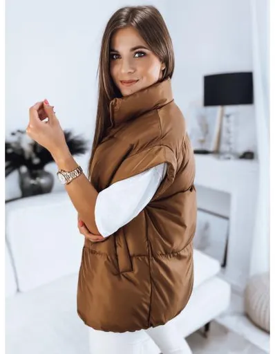 Dámská prošívaná vesta NIMIA hnědá