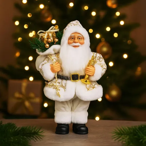 PM Euro-Trading Santa Claus v bílém, 25 cm