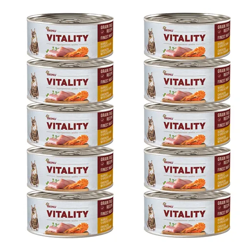 Akinu VITALITY Kuřecí & krevety konzerva pro kočky 10 x 70 g