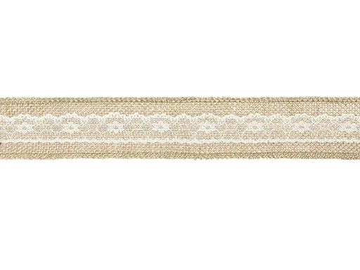 PartyDeco Dekorace na stůl - Juta s krajkou uprostřed