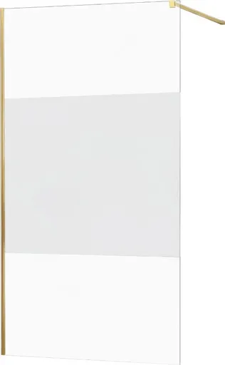 MEXEN/S KIOTO Sprchová zástěna WALK-IN 070x200 cm 8 mm, zlatá, Transparent/matné sklo 800-070-101-50-35