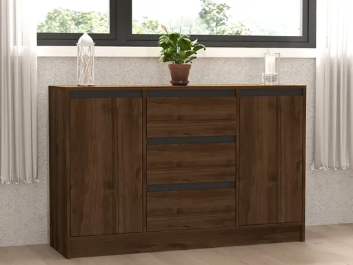 Konzolový stolek Onat - Walnut, Anthracite
