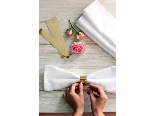 PartyDeco Kroužky na ubrousky - zlatý 10 ks