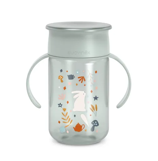 Suavinex Wonderland 360 Láhev na učení 340 ml 1 ks zelená