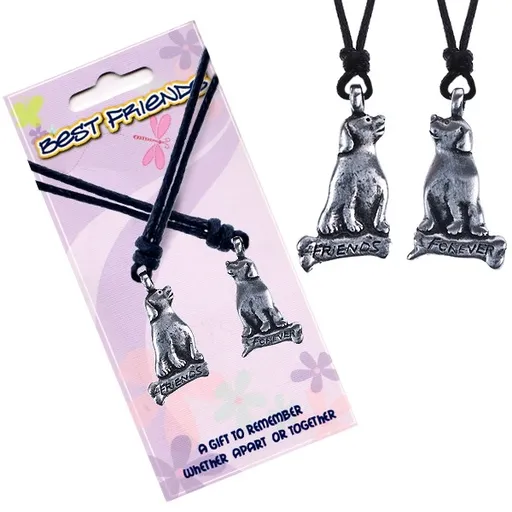 BEST FRIENDS náhrdelníky – přívěsek, psi, text Friends a Forever