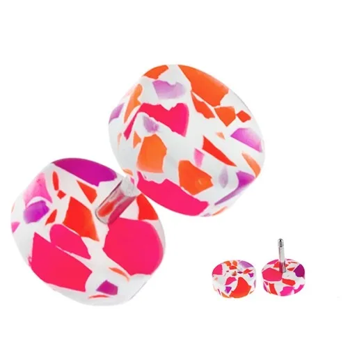 Falešný plug do ucha - akrylová čtyřbarevná kolečka