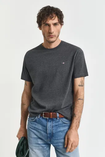 TRIČKO GANT REG SHIELD SS T-SHIRT ANTRACIT MELANGE