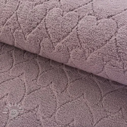 Kabátovina TEDDY Hearts in hearts mauve