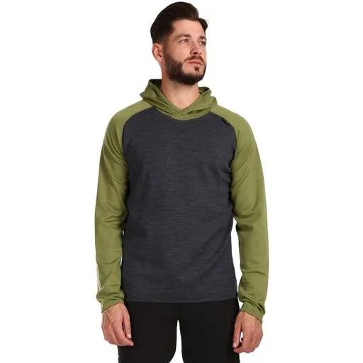 KILPI MOSEO Pánský vlněný svetr s kapucí, světle zelená, velikost XXXL