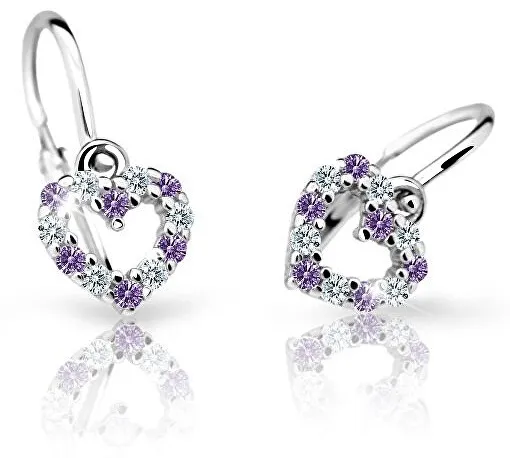 Cutie Jewellery Dětské náušnice z bílého zlata C2157-10-X-2 fialová