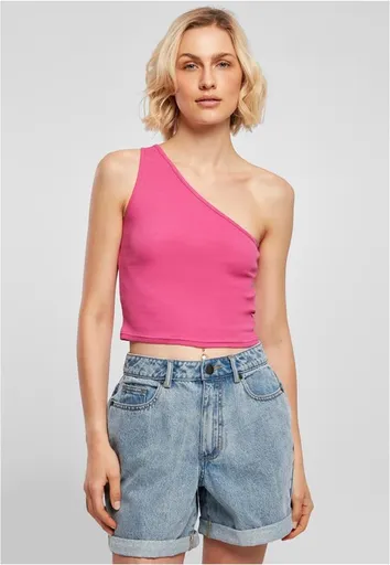 Urban Classics Ladies Cropped Asymmetric Top brightviolet - XL