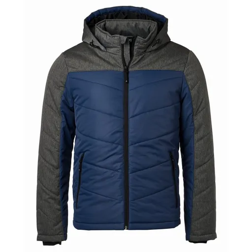 James & Nicholson (Daiber) Pánská prošívaná zimní bunda JN1134 - Tmavě modrá / antracitový melír | L