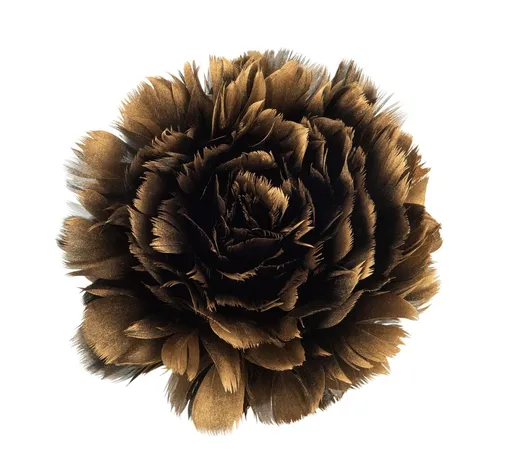 Dekorace květ na klipu ze zlatých peříček Goddy L - 15*14*9 cm J-Line by Jolipa