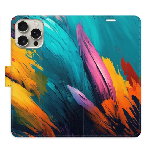 Flipové pouzdro iSaprio - Orange Paint 02 - iPhone 16 Pro Max