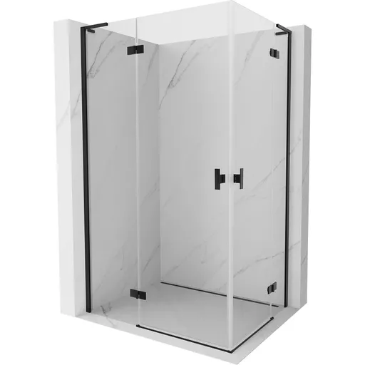 MEXEN/S Mist-H L Duo sprchový kout dveře křídlové 100 x 80, transparent, černá 8A5L-100L-080P-70-00