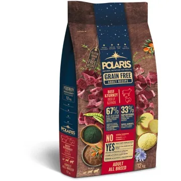 Polaris bezobilné granule s čerstvým masem Adult s hovězím a krůtím 12kg (5999566110559)