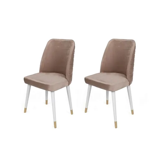 Sada jídelních židlí Hugo Beige and White, 2 ks