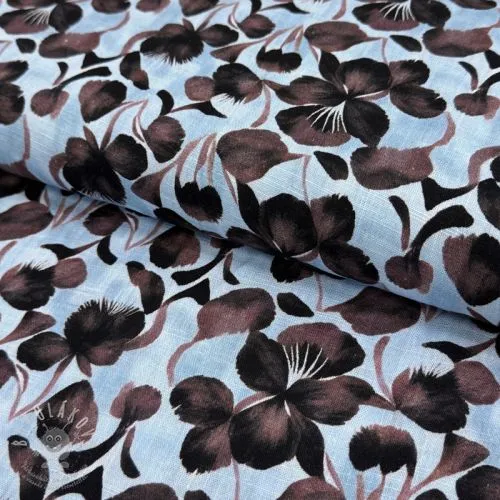 Viskóza se lnem Lotus design A digital print