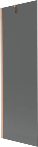 MEXEN/S Next vanová zástěna FIX 60 x 150, grafit, měď kartáčovaná 895-060-000-00-40-65