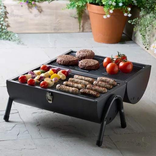 Kufříkový gril na dřevěné uhlí