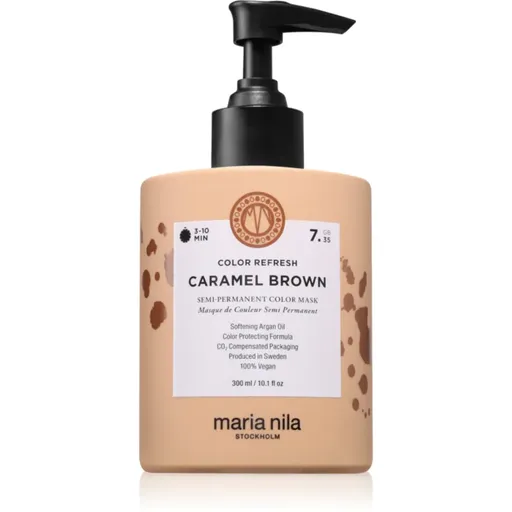 Maria Nila Colour Refresh jemná vyživující maska bez permanentních barevných pigmentů odstín Caramel Brown 7.35 300 ml