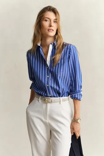 KOŠILE GANT REG CLASSIC POPLIN STRIPE SHIRT ROYAL BLUE