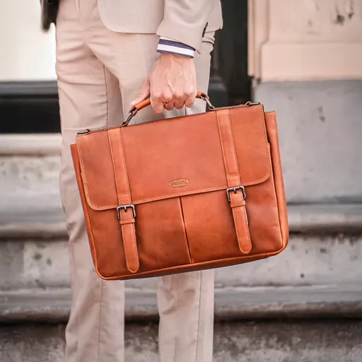 Pánská kožená aktovka Sparwell Berno - koňak