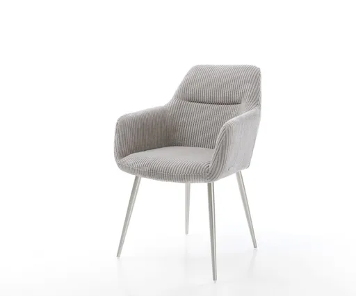 Jídelní židle Pejo-Flex manšestr stříbrnošedá podnož zúžená